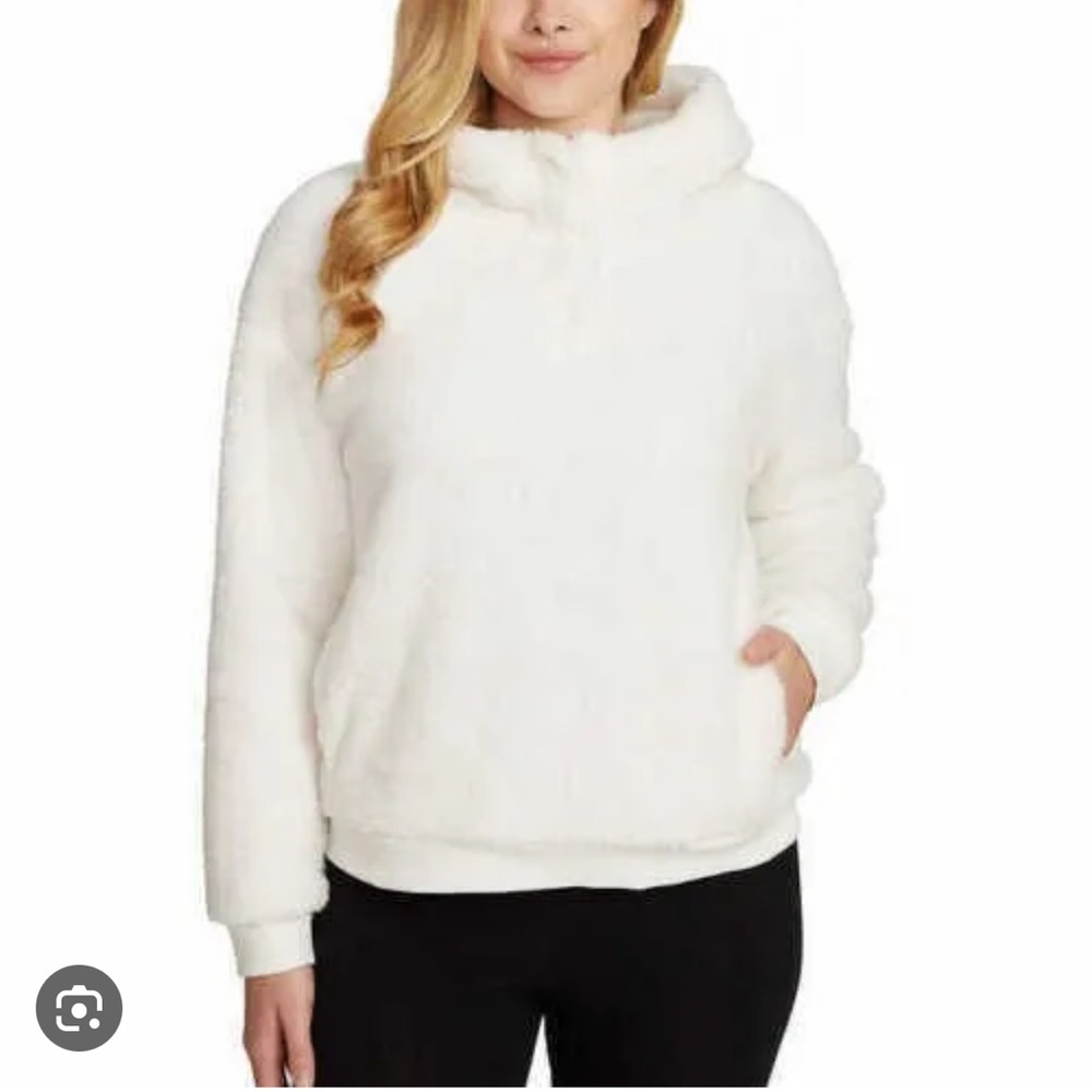 Lukka Lux white Sherpa hoodie, Sz L